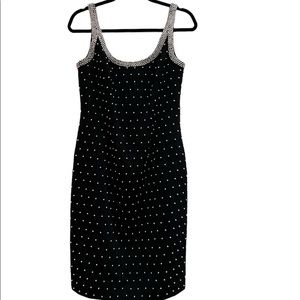 Carmen Marc Valvo Black and White Polka Dot Dress